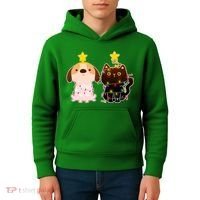 Cute Puppy and Kitten Christmas Lights Kids Hoodie thumb 4