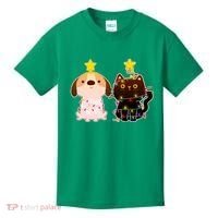 Cute Puppy and Kitten Christmas Lights Kids T-Shirt thumb 0