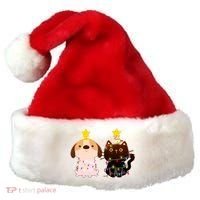 Cute Puppy and Kitten Christmas Lights Santa Hat thumb 0