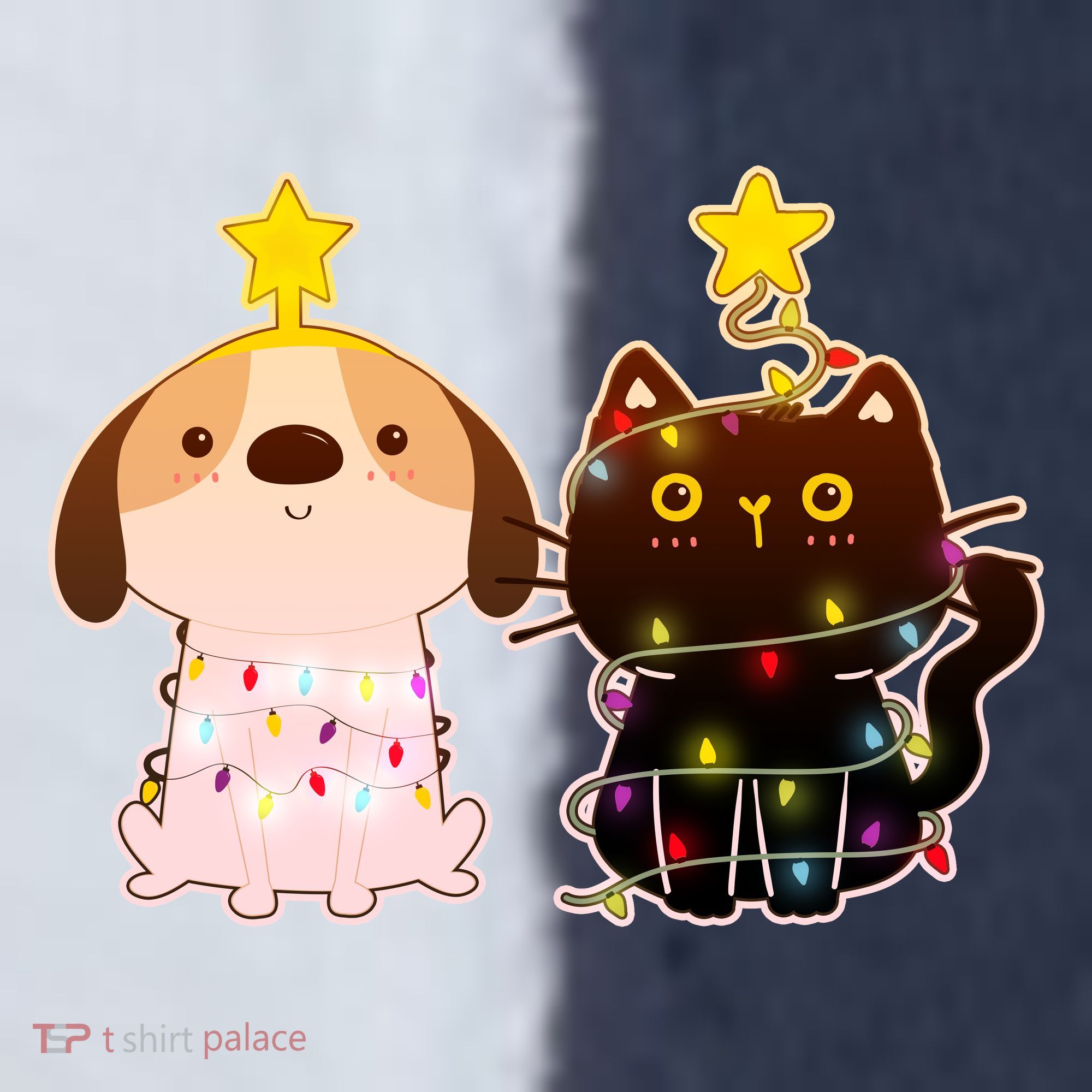 Cute Puppy and Kitten Christmas Lights Sport-Tek Competitor United Soccer Jersey
