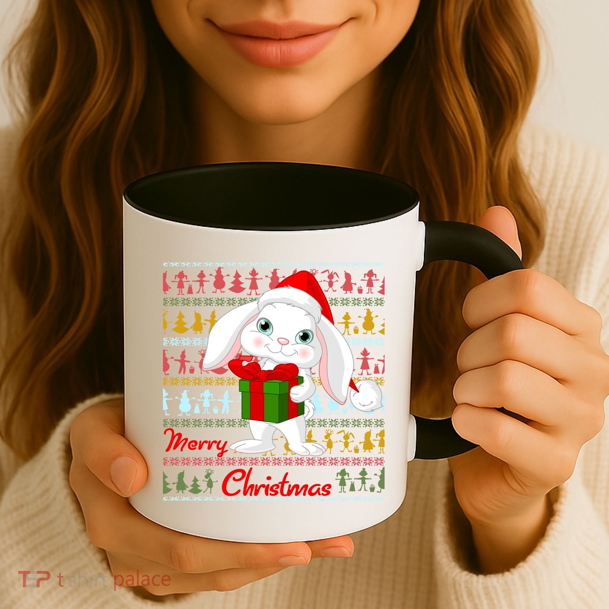 Cute Rabbit Ugly Christmas Sweater Coffee Mug