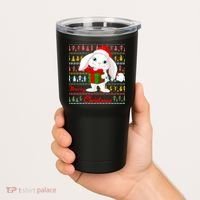 Cute Rabbit Ugly Christmas Sweater Tumbler thumb 2