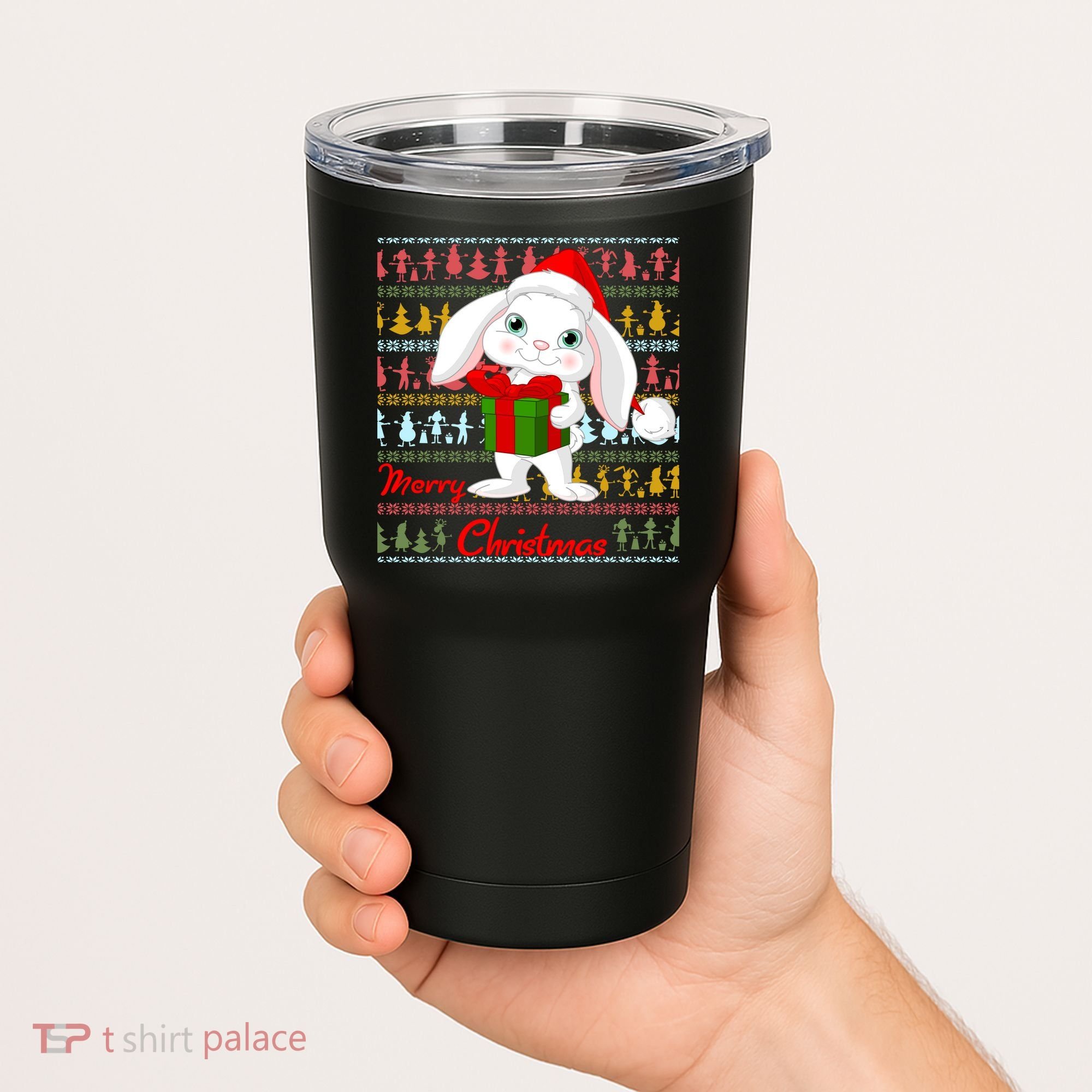 Cute Rabbit Ugly Christmas Sweater Tumbler
