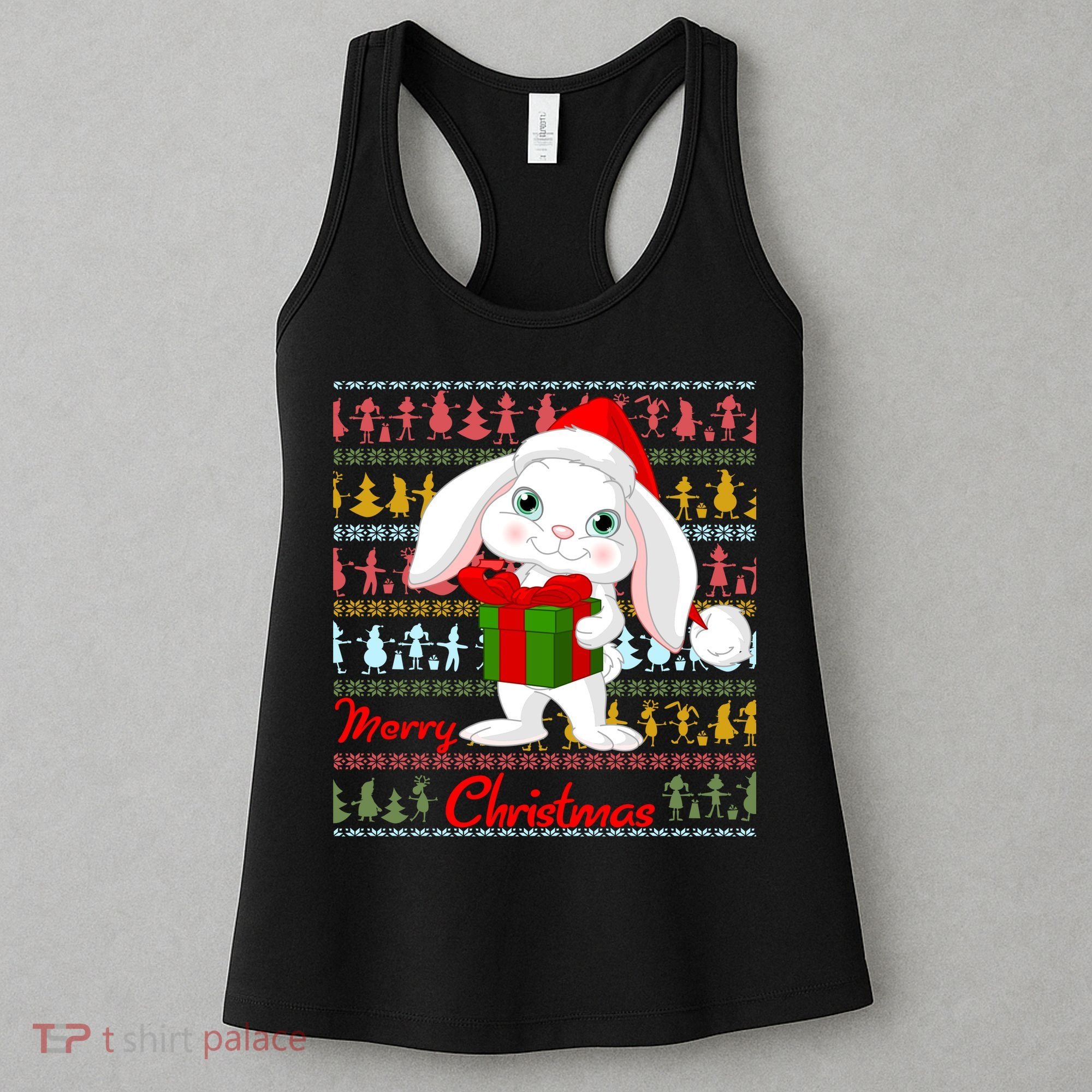 Cute Rabbit Ugly Christmas Sweater Women's Tank Top