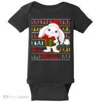 Cute Rabbit Ugly Christmas Sweater Baby Bodysuit thumb 0