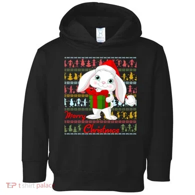 Cute Rabbit Ugly Christmas Sweater Toddler Hoodie