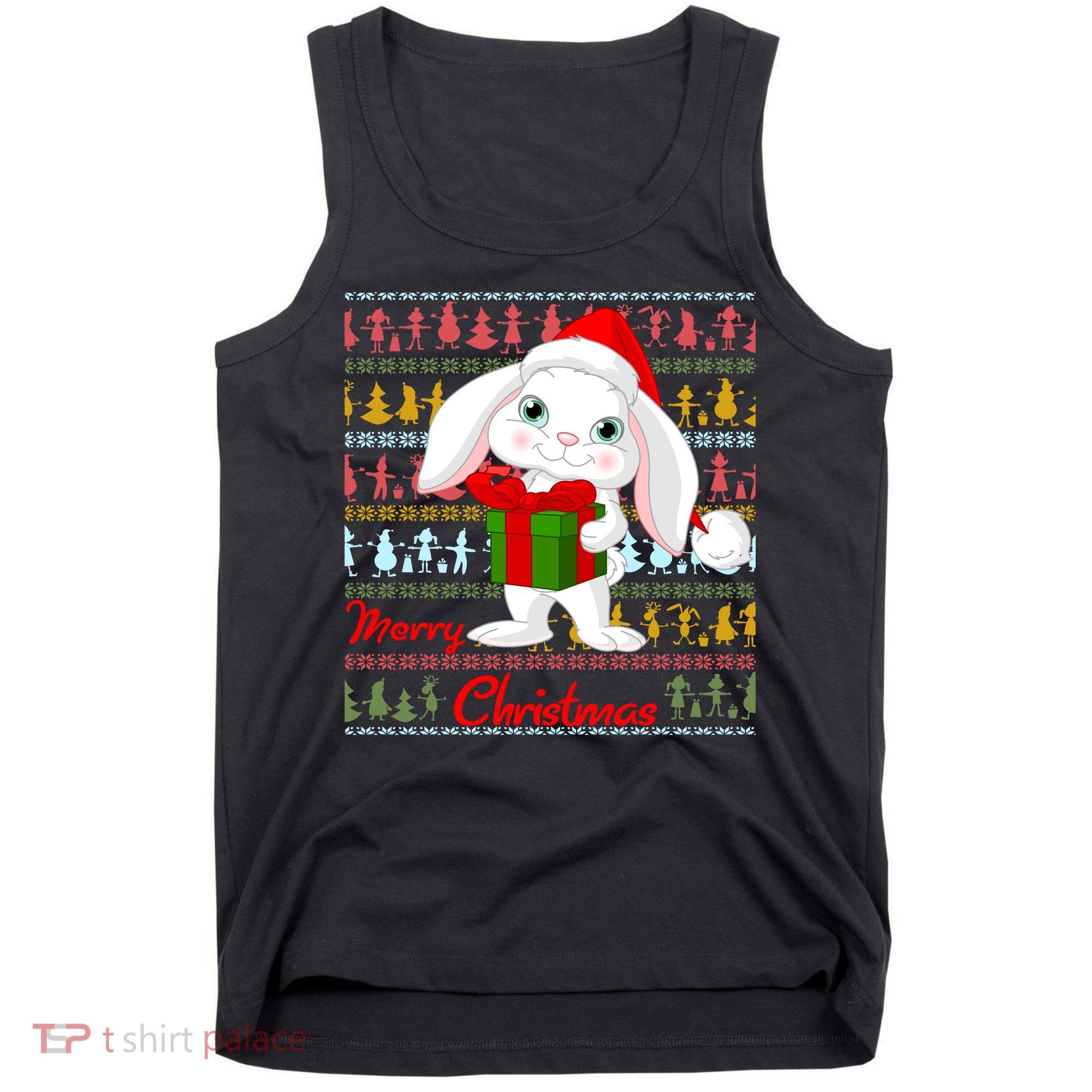 Cute Rabbit Ugly Christmas Sweater Tank Top