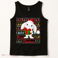 Cute Rabbit Ugly Christmas Sweater Tank Top thumb 2
