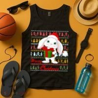 Cute Rabbit Ugly Christmas Sweater Tank Top thumb 4