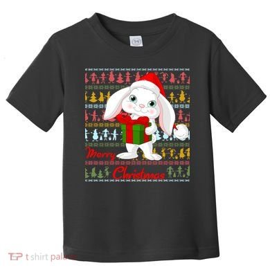 Cute Rabbit Ugly Christmas Sweater Toddler T-Shirt