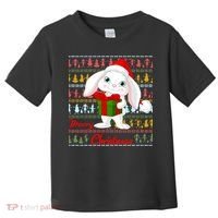 Cute Rabbit Ugly Christmas Sweater Toddler T-Shirt thumb 0