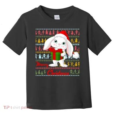 Cute Rabbit Ugly Christmas Sweater Toddler T-Shirt