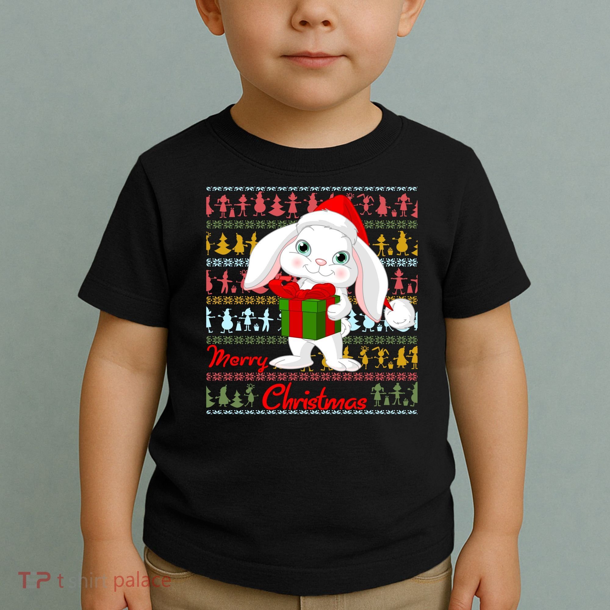 Cute Rabbit Ugly Christmas Sweater Toddler T-Shirt