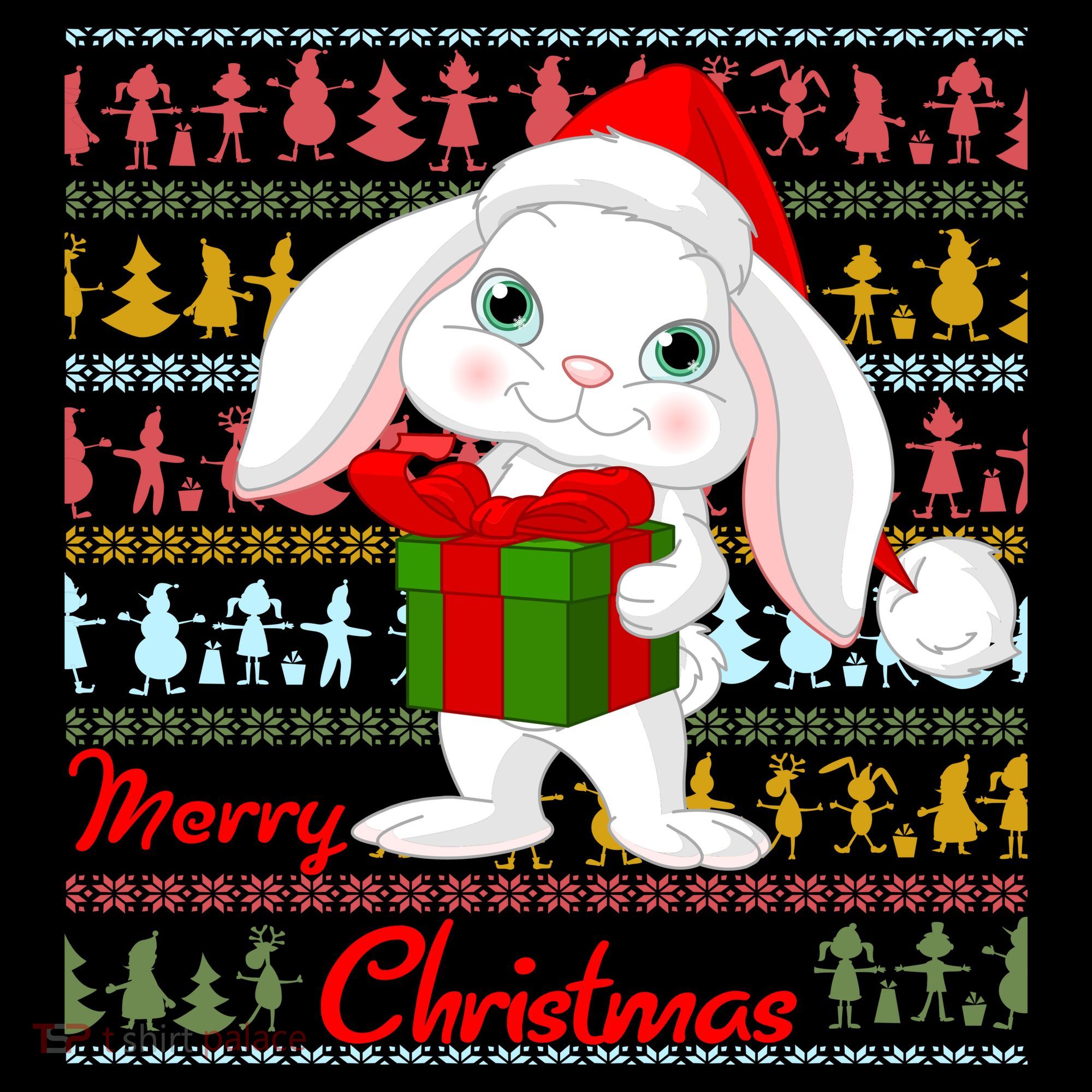 Cute Rabbit Ugly Christmas Sweater Toddler T-Shirt