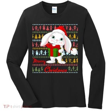 Cute Rabbit Ugly Christmas Sweater Women's Long Sleeve Shirt