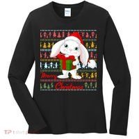 Cute Rabbit Ugly Christmas Sweater Women's Long Sleeve Shirt thumb 0