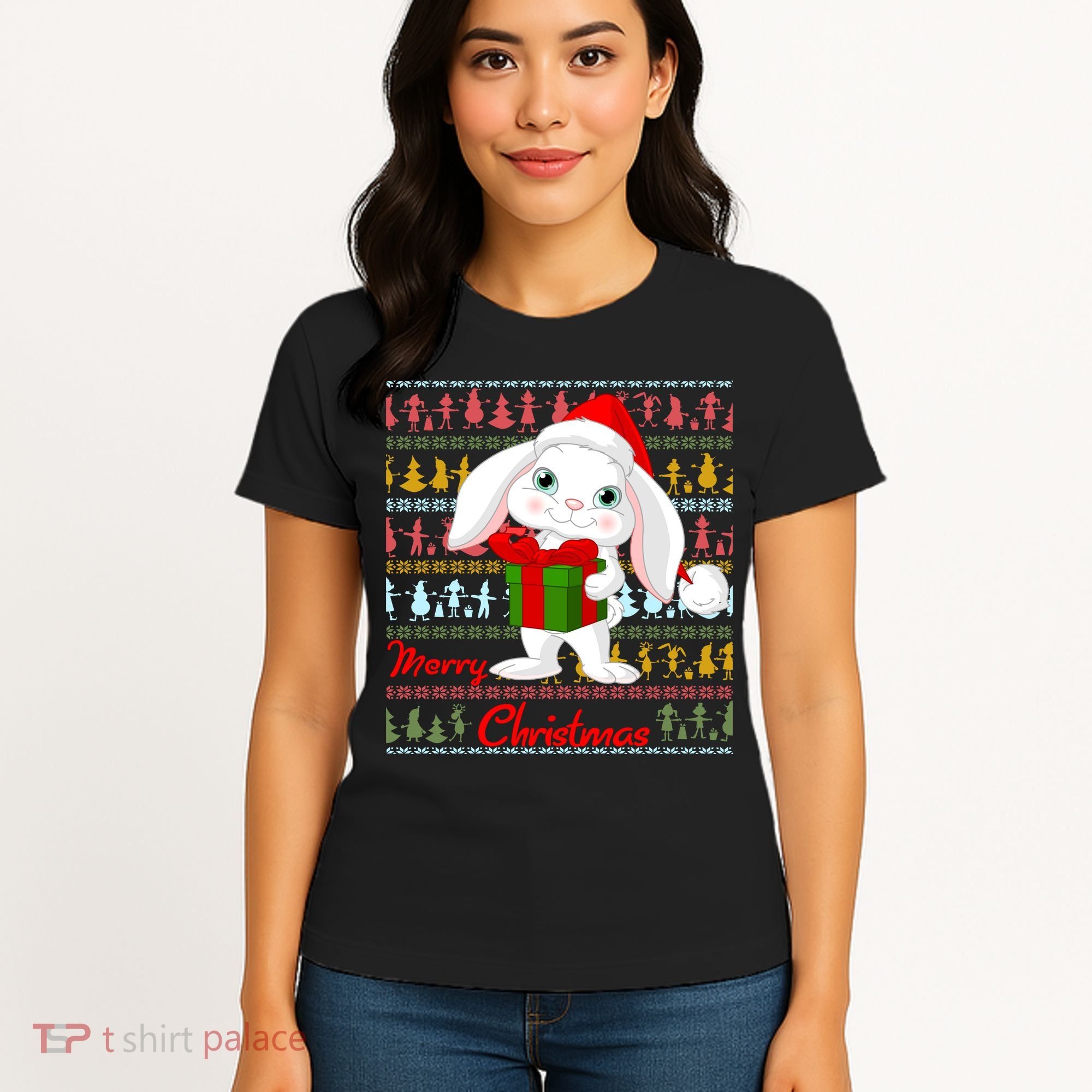 Cute Rabbit Ugly Christmas Sweater Women's T-Shirt