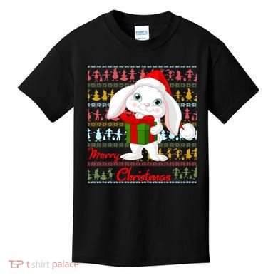 Cute Rabbit Ugly Christmas Sweater Kids T-Shirt