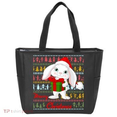 Cute Rabbit Ugly Christmas Sweater Tote Bag