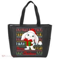 Cute Rabbit Ugly Christmas Sweater Tote Bag thumb 0
