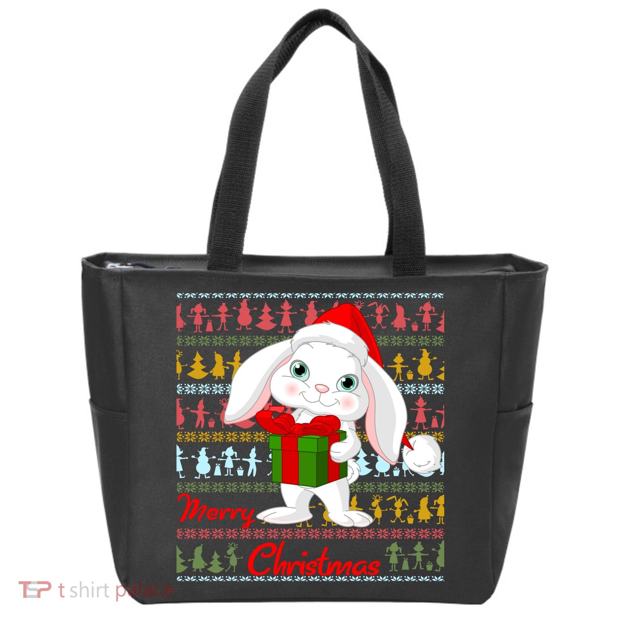 Cute Rabbit Ugly Christmas Sweater Tote Bag