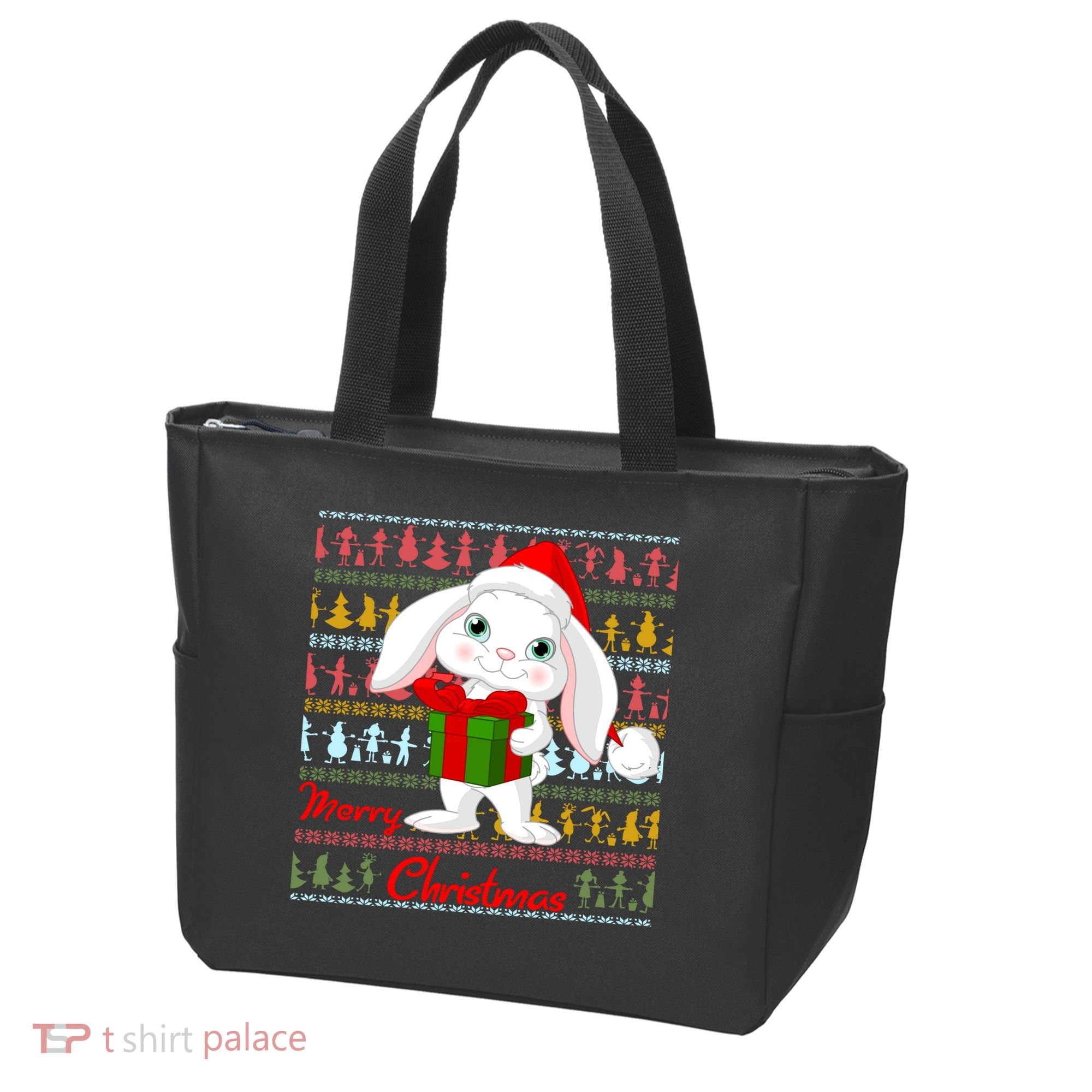 Cute Rabbit Ugly Christmas Sweater Tote Bag