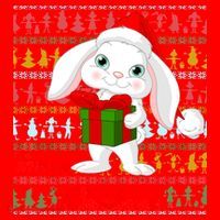 Cute Rabbit Ugly Christmas Sweater Santa Hat thumb 1