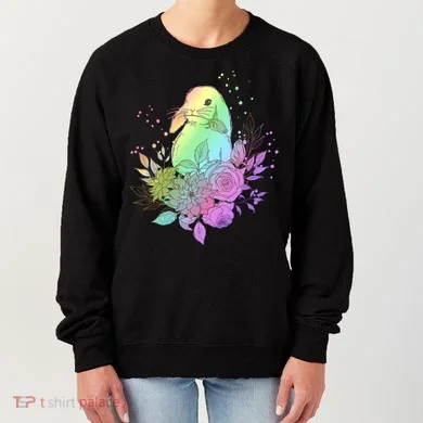 Cute Rainbow Pastel Easter Bunny Women's Sweatshirt