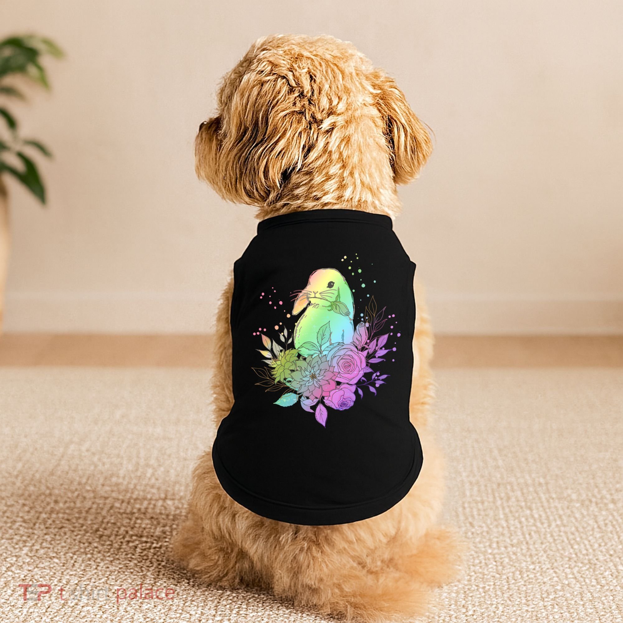 Cute Rainbow Pastel Easter Bunny Doggie Tank
