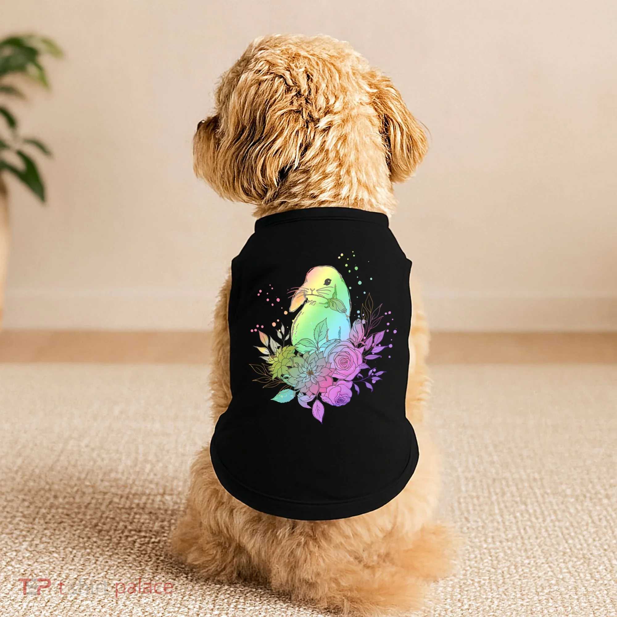 Cute Rainbow Pastel Easter Bunny Doggie Tank