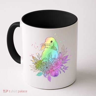 Cute Rainbow Pastel Easter Bunny Coffee Mug