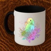 Cute Rainbow Pastel Easter Bunny Coffee Mug thumb 2