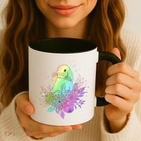 Cute Rainbow Pastel Easter Bunny Coffee Mug thumb 3