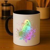 Cute Rainbow Pastel Easter Bunny Coffee Mug thumb 4