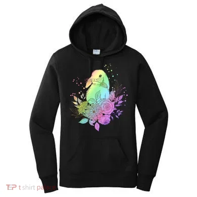 Cute Rainbow Pastel Easter Bunny Women's Hoodie