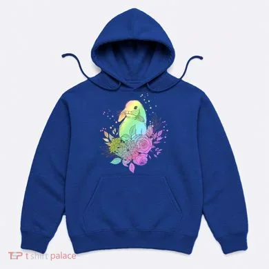 Cute Rainbow Pastel Easter Bunny Hoodie