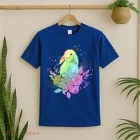 Cute Rainbow Pastel Easter Bunny T-Shirt thumb 2