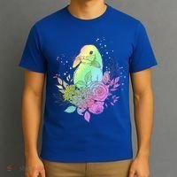 Cute Rainbow Pastel Easter Bunny T-Shirt thumb 3