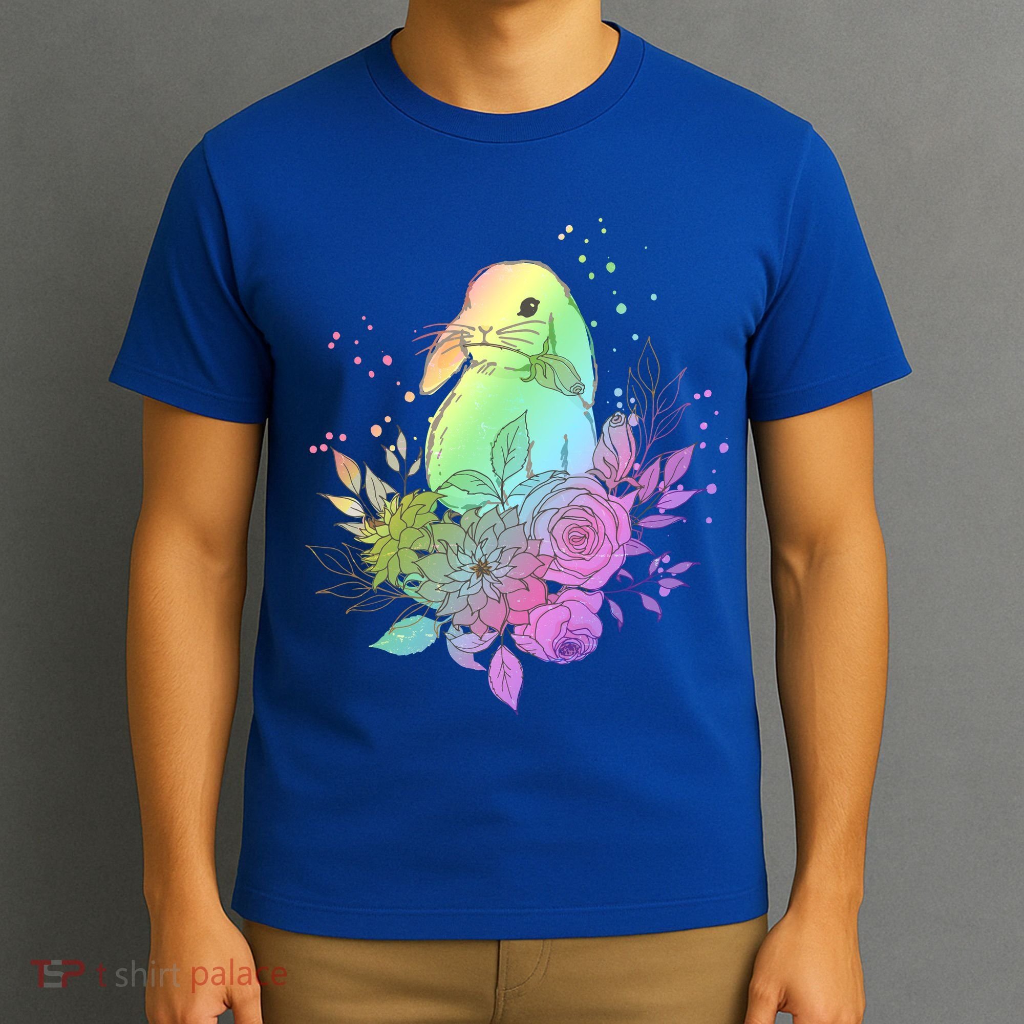 Cute Rainbow Pastel Easter Bunny T-Shirt
