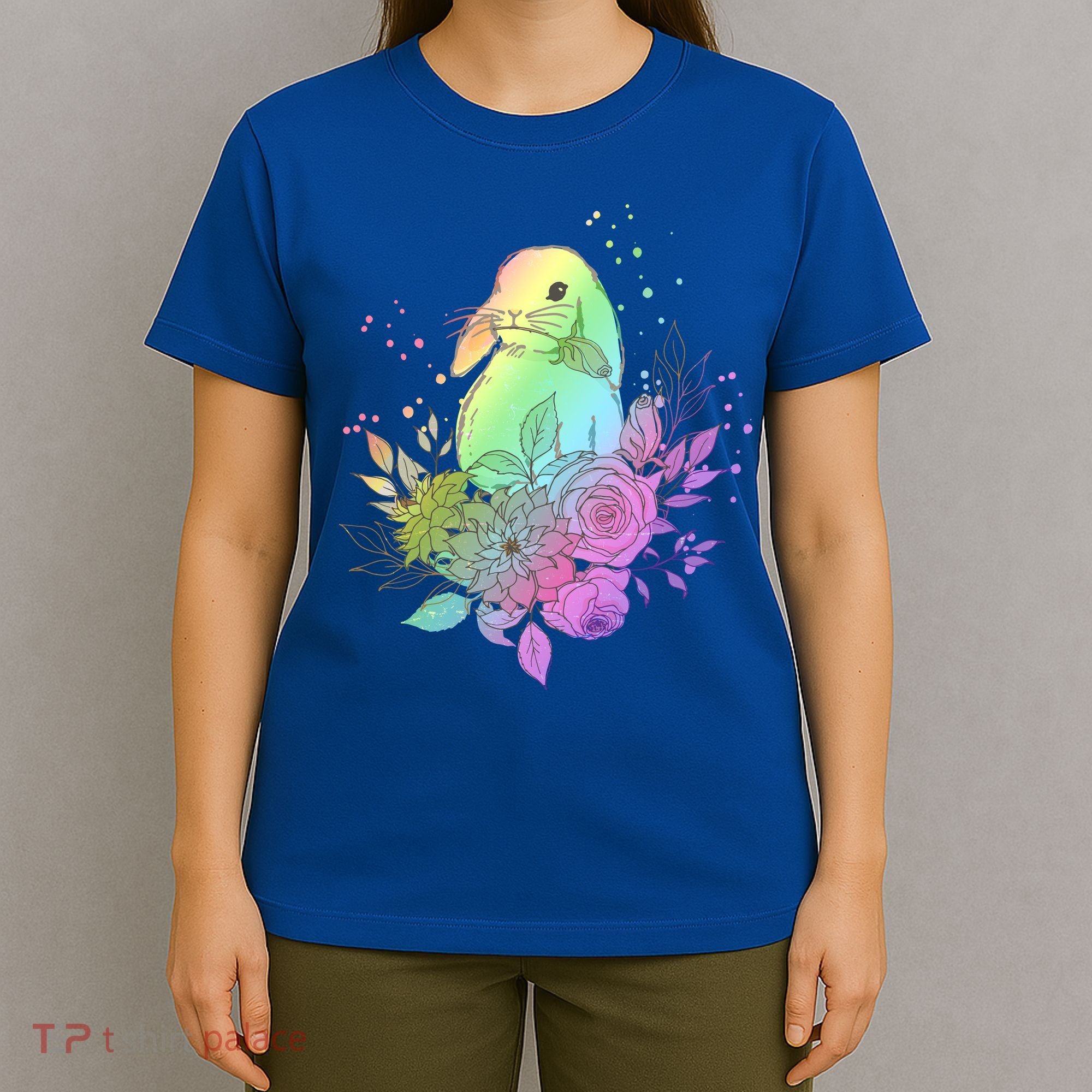 Cute Rainbow Pastel Easter Bunny T-Shirt