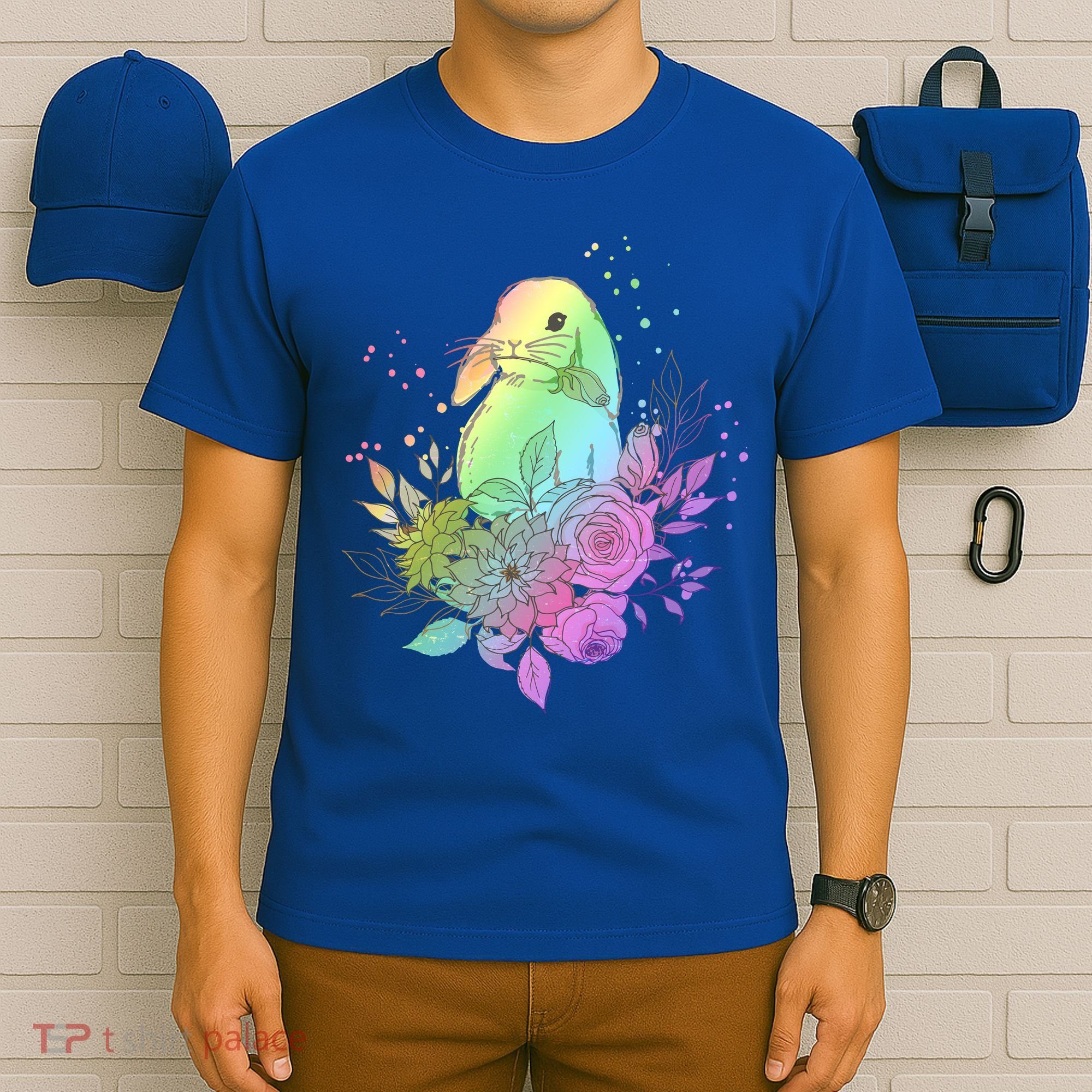 Cute Rainbow Pastel Easter Bunny T-Shirt
