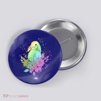 Cute Rainbow Pastel Easter Bunny Button thumb 0
