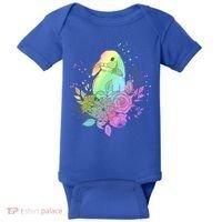 Cute Rainbow Pastel Easter Bunny Baby Bodysuit thumb 0