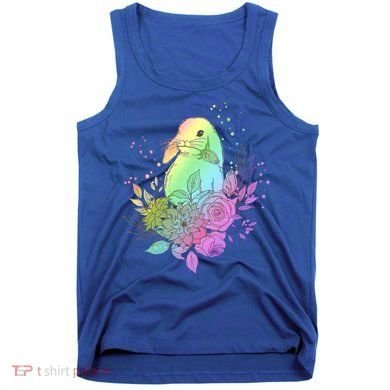 Cute Rainbow Pastel Easter Bunny Tank Top