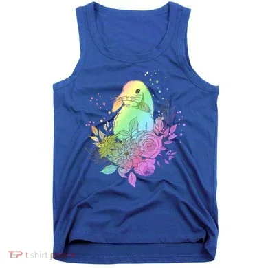 Cute Rainbow Pastel Easter Bunny Tank Top