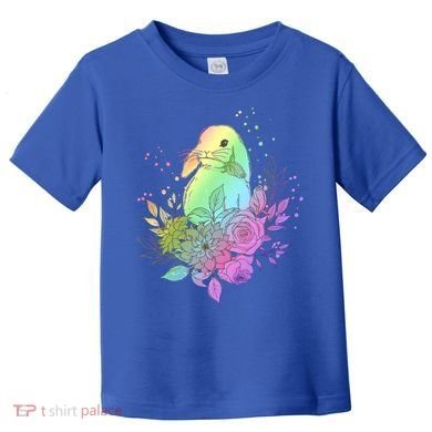 Cute Rainbow Pastel Easter Bunny Toddler T-Shirt