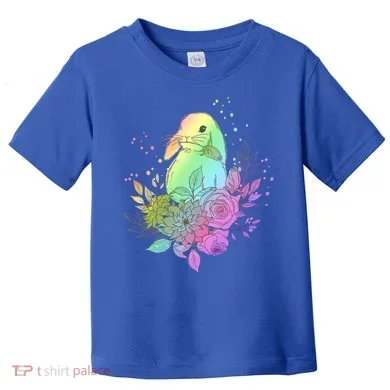 Cute Rainbow Pastel Easter Bunny Toddler T-Shirt