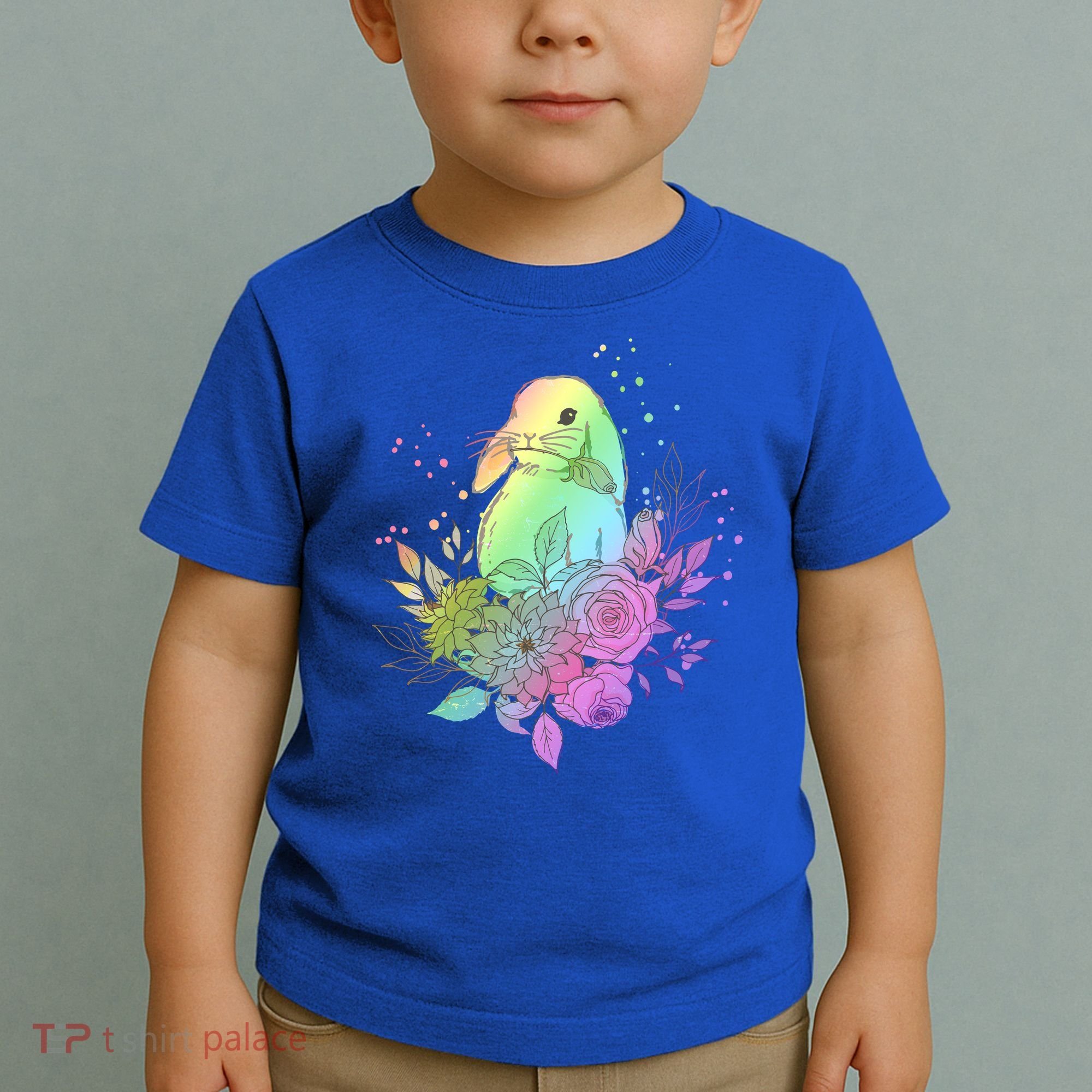 Cute Rainbow Pastel Easter Bunny Toddler T-Shirt
