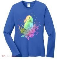 Cute Rainbow Pastel Easter Bunny Women's Long Sleeve Shirt thumb 0