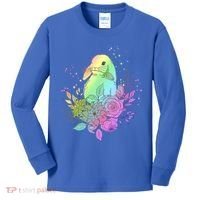 Cute Rainbow Pastel Easter Bunny Kids Long Sleeve Shirt thumb 0